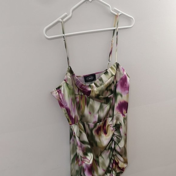 NWOT Trendy Cider Illusion Ruched Midi Dress (Size XL fits like L) - Picture 3 of 5